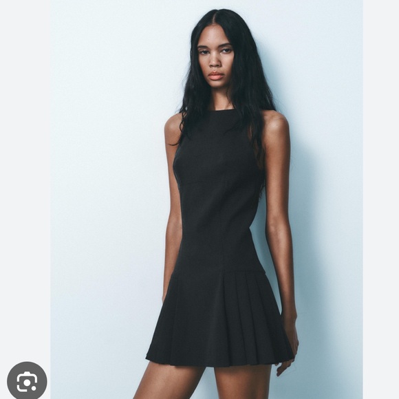 Zara NWT pleated halter mini dress 9367/557 - Picture 1 of 11